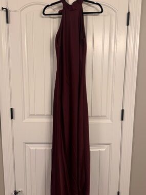 Formal Women's High-Neck  Dress in Burgundy, new, WAYF